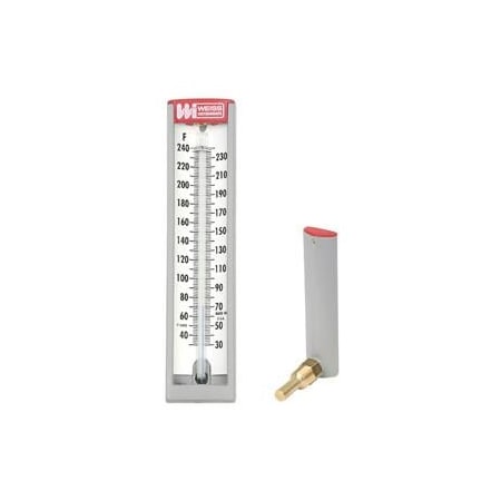 5scale Economy Thermometer, Angle Form, 2 Stem, 1/2 NPT, 30-240F